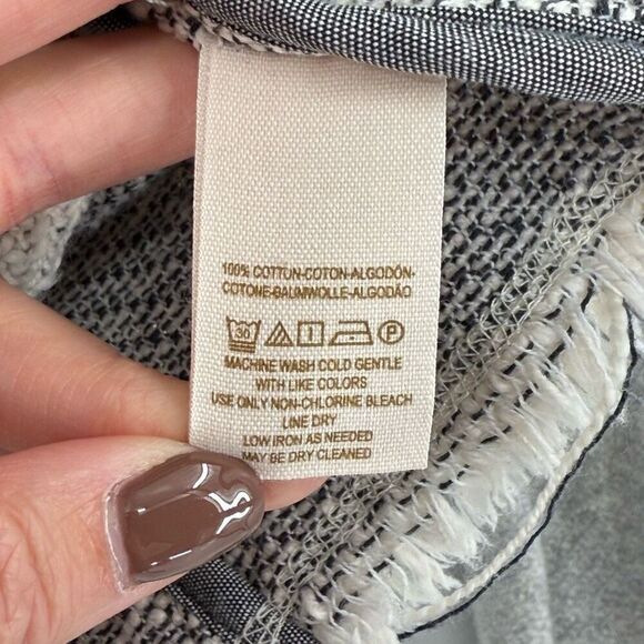 We The Free Tweed Moto Jacket Frayed Hem Asymmetrical Women 6 Grey Cream - Picture 6 of 8